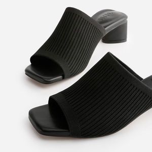 TIJN Katrin Mules Square Toe Triangle Heel - US 8